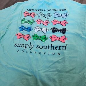 Mint green/Teal simply southern Bow shirt